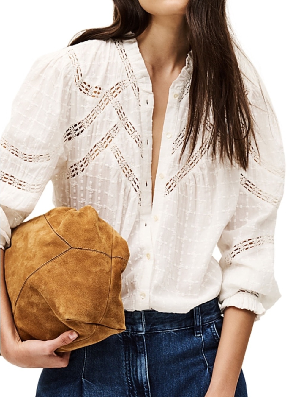 BA&SH Brona Lace-Trim Button-Up Blouse - Women - Picture 2 of 5
